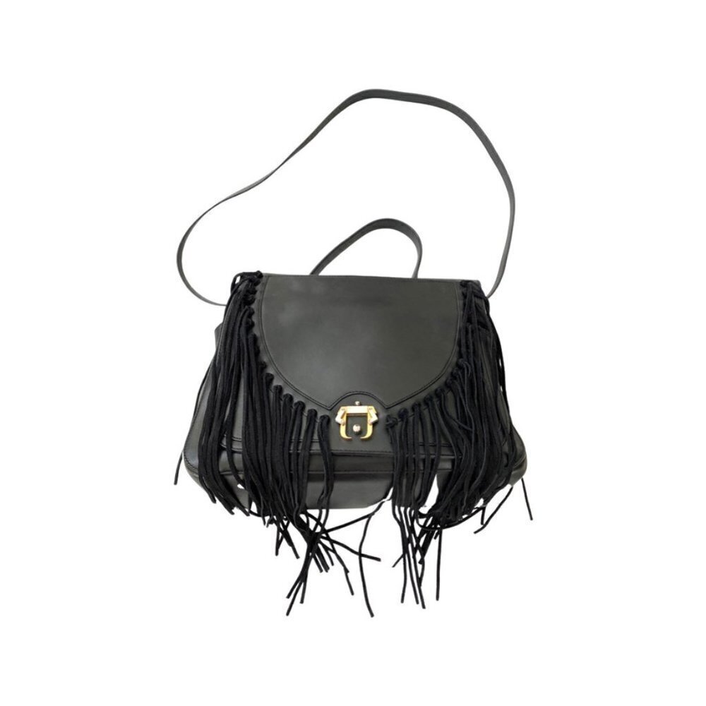Paula Cademartori Black Fringe Leather Bag